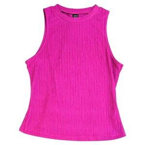Hot Pink Sleeveless Round Neck Tank NWOT